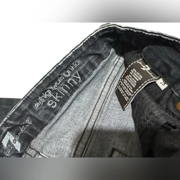 7 FOR ALL MANKIND - High Waisted Ankle Stretch Skinny Jeans Sz 28 - Picture 4 of 7